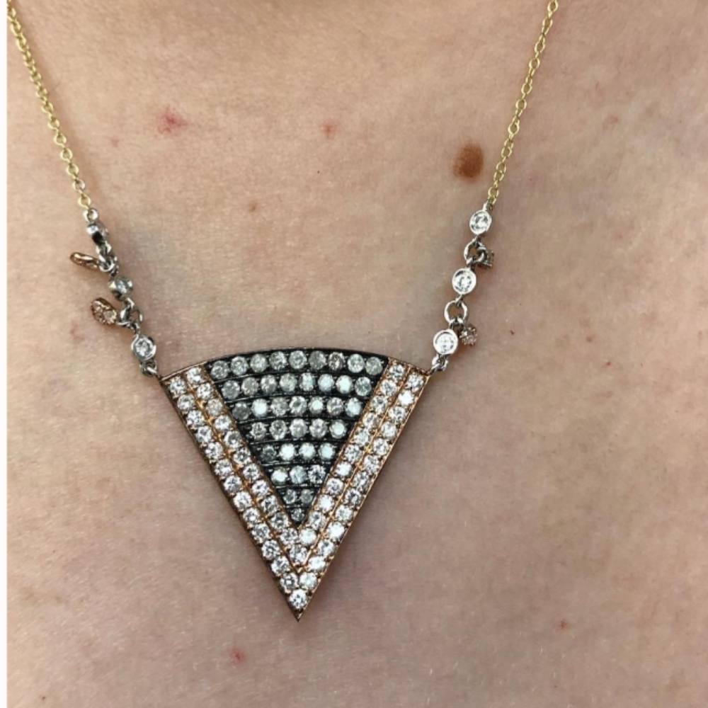 MeiraT Diamond Triangle necklace - Picture 12 of 13